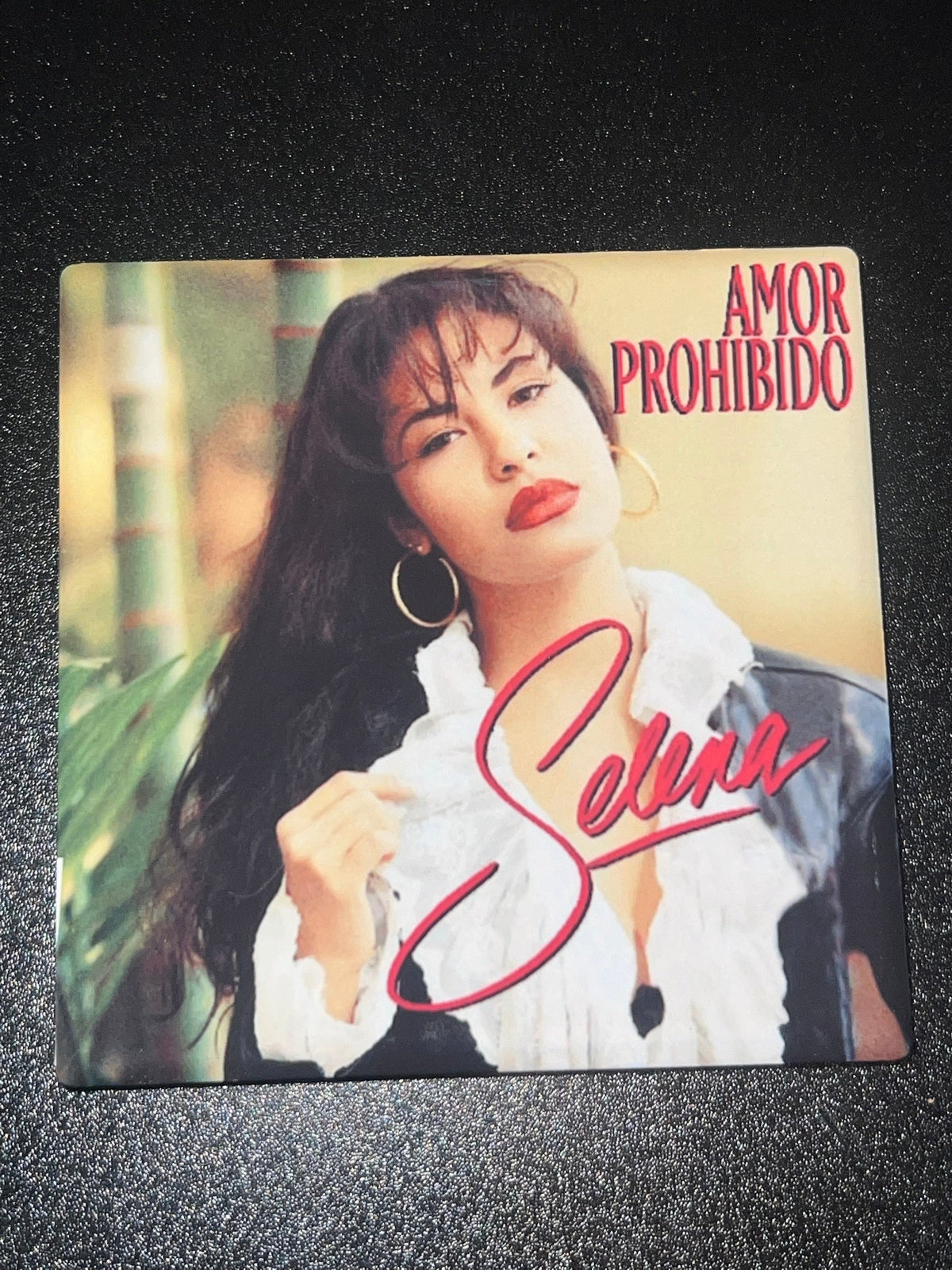 Selena Amor Prohibido album cover coaster