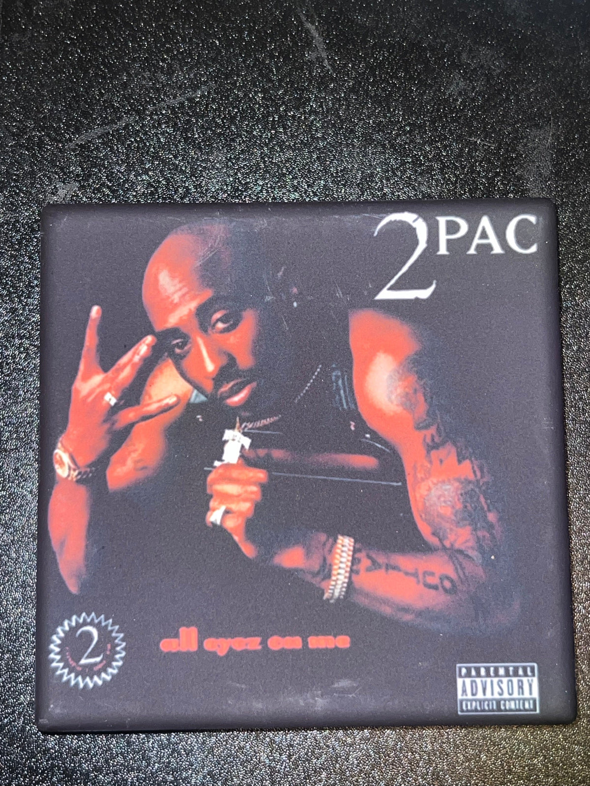 2Pac All Eyez on Me album cover ceramic coaster