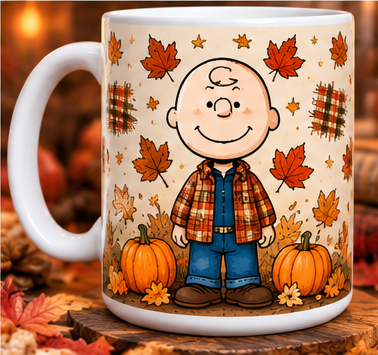 Charlie Brown Fall Plaid Mug