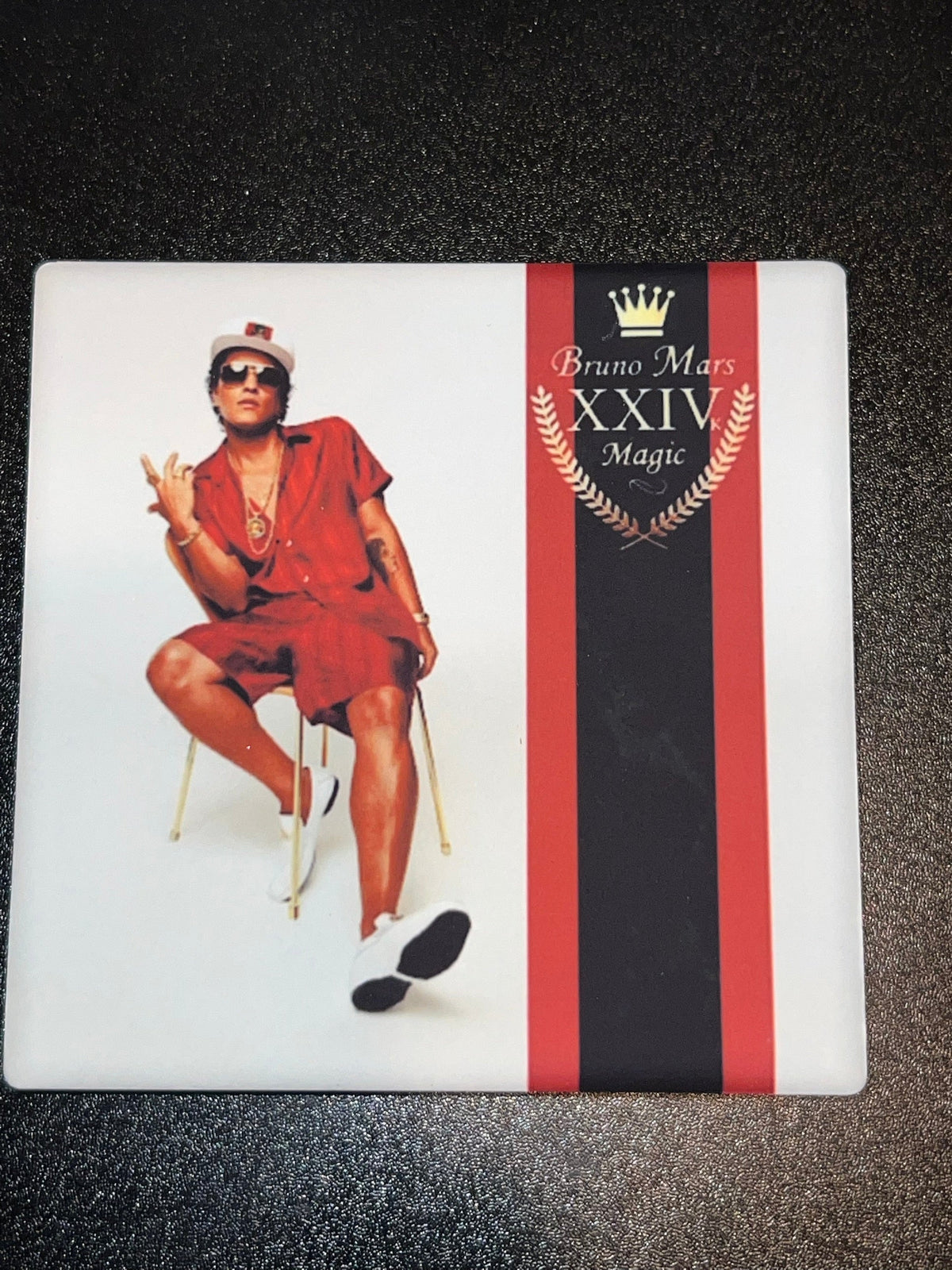 Bruno Mars 24K Magic vinyl cover ceramic coaster