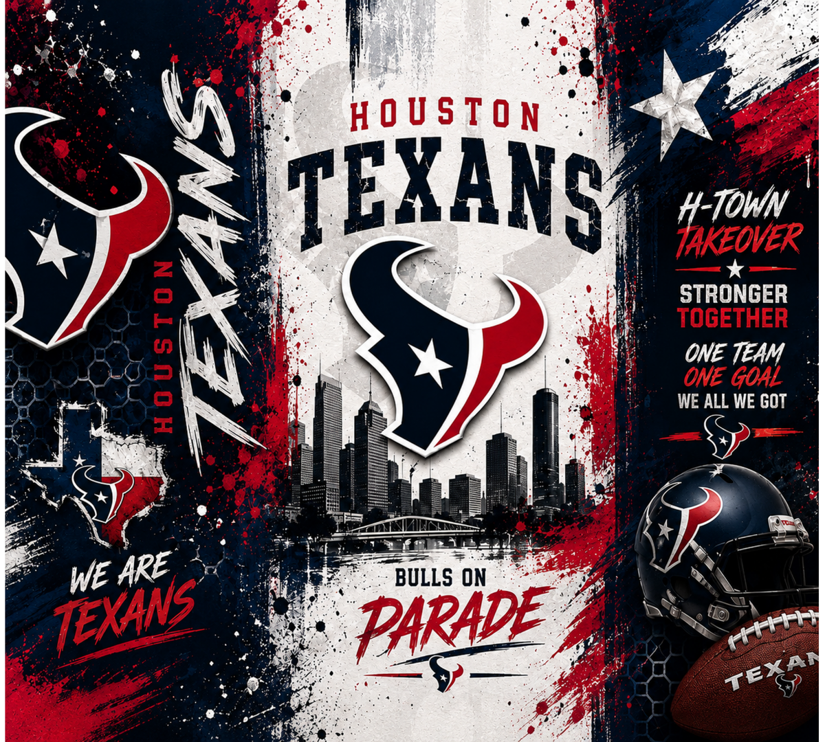 Texans 20oz Skinny Tumbler design