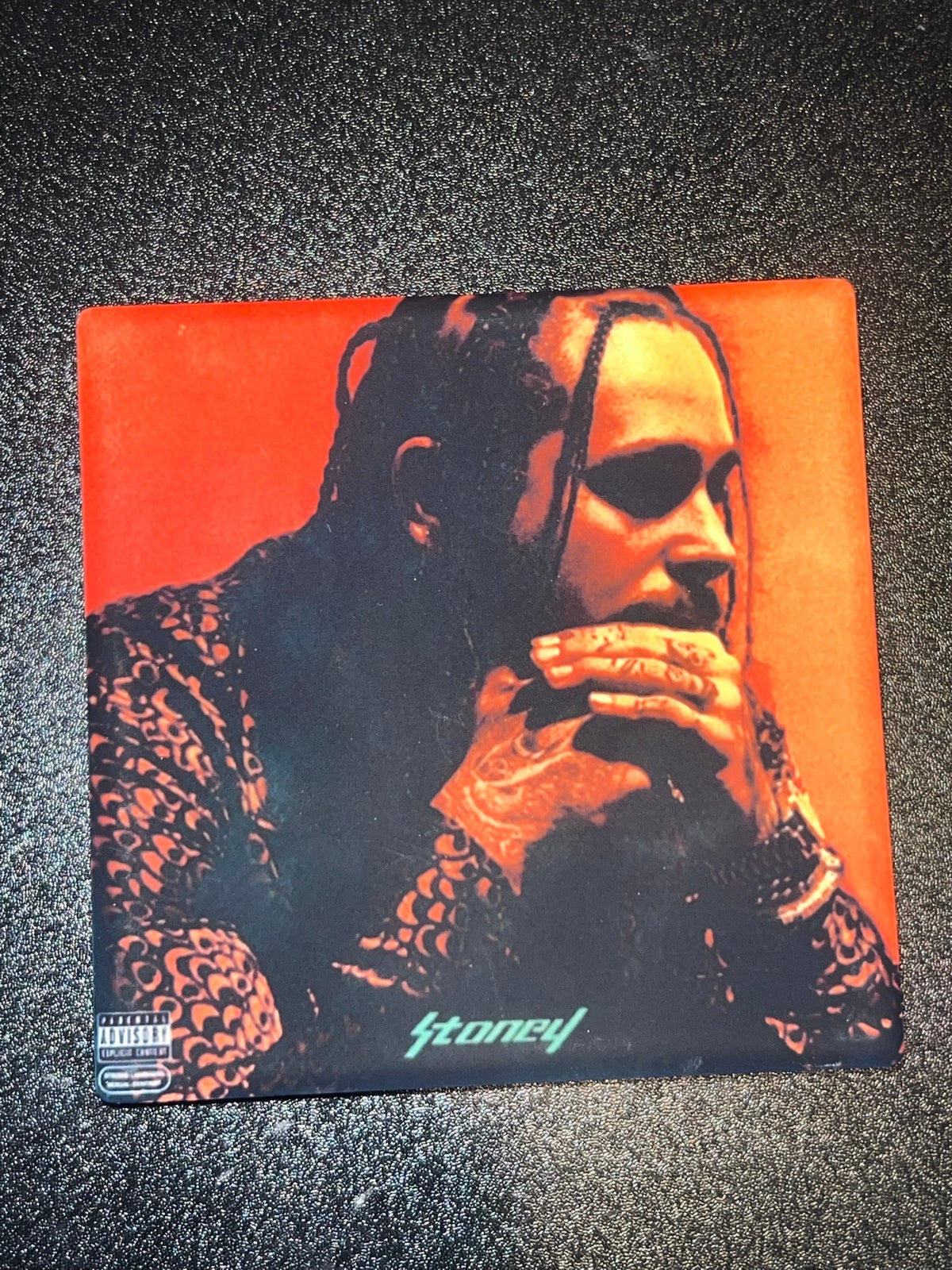 Post Malone Stoney vinyl cover ceramic coaster