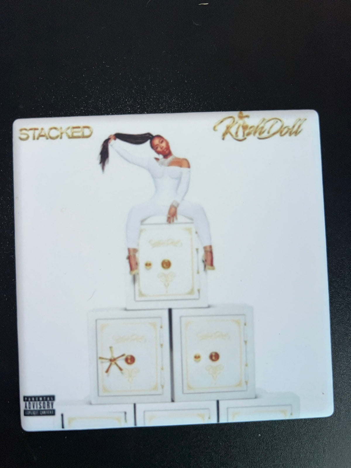 Kash Doll Stacked album cover ceramic coaster