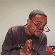 Red glasses praying magnet