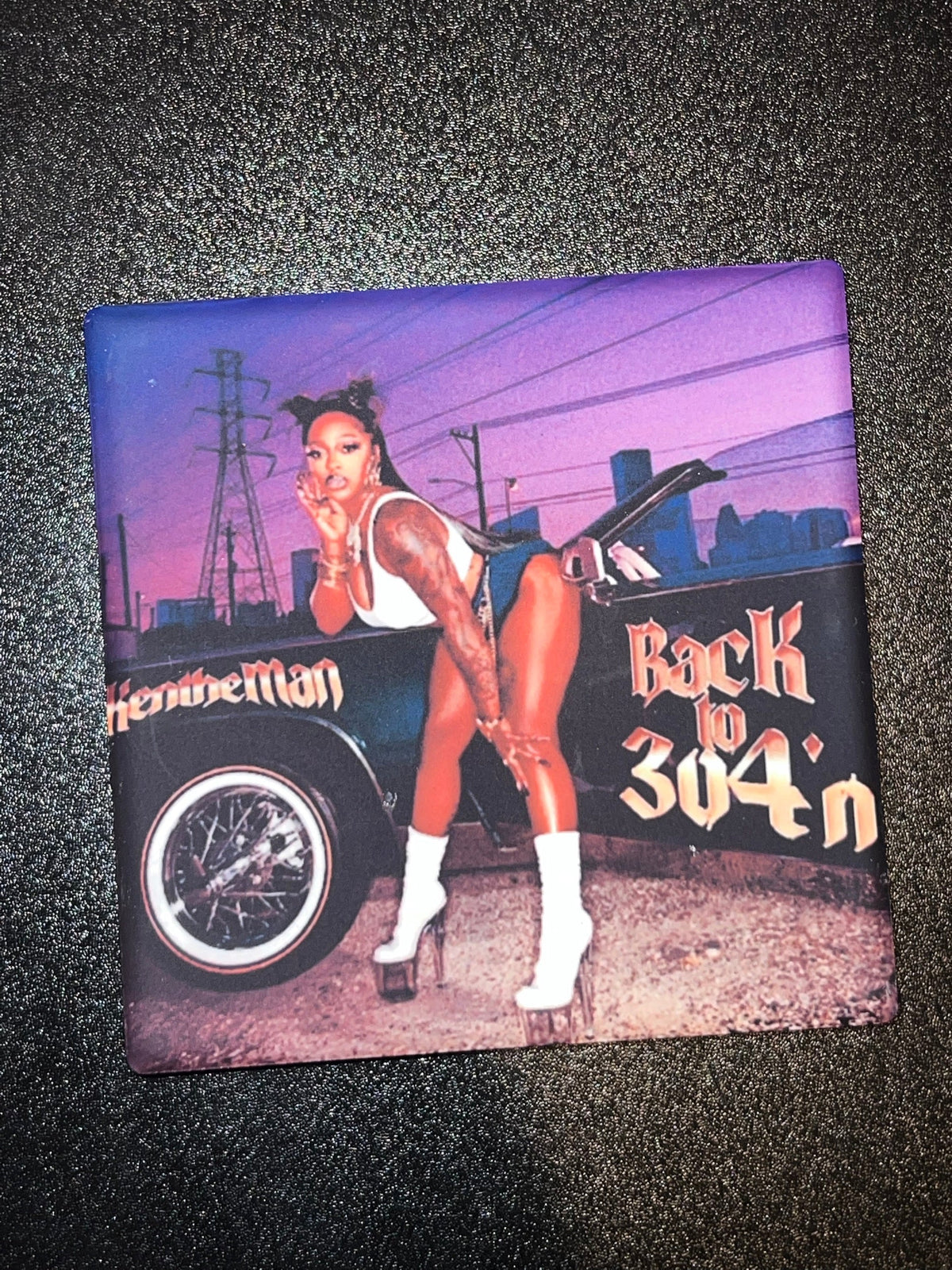 KenTheMan Back to 304n vinyl cover ceramic coaster
