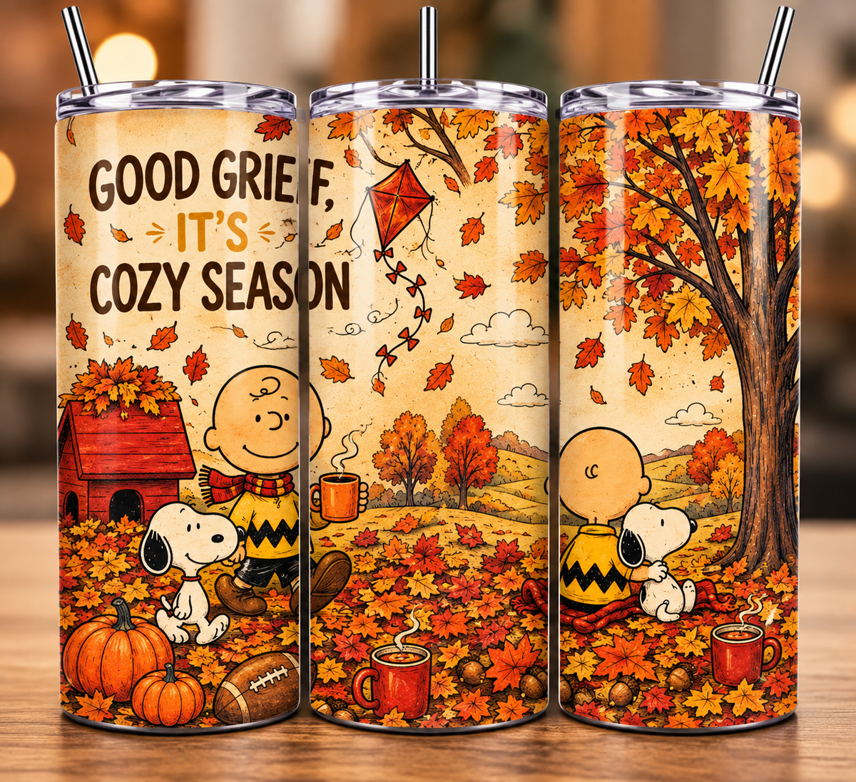 Good Grief It's Cozy Season 20oz Skinny Tumbler