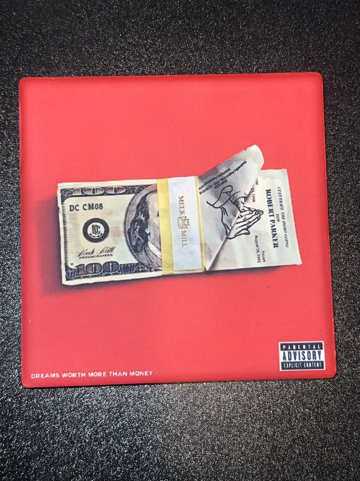 Meek Mill Dreams Worth More Than Money vinyl cover ceramic coaster