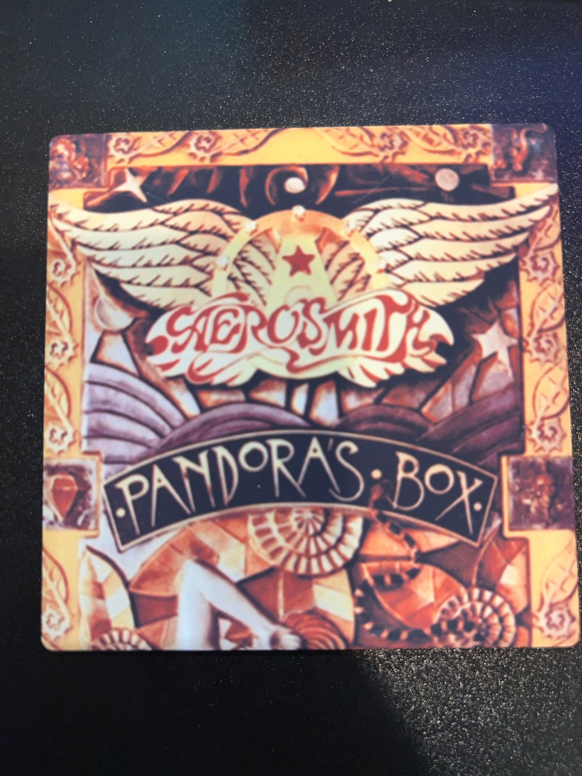Aerosmith Pandora's Box album cover ceramic coaster