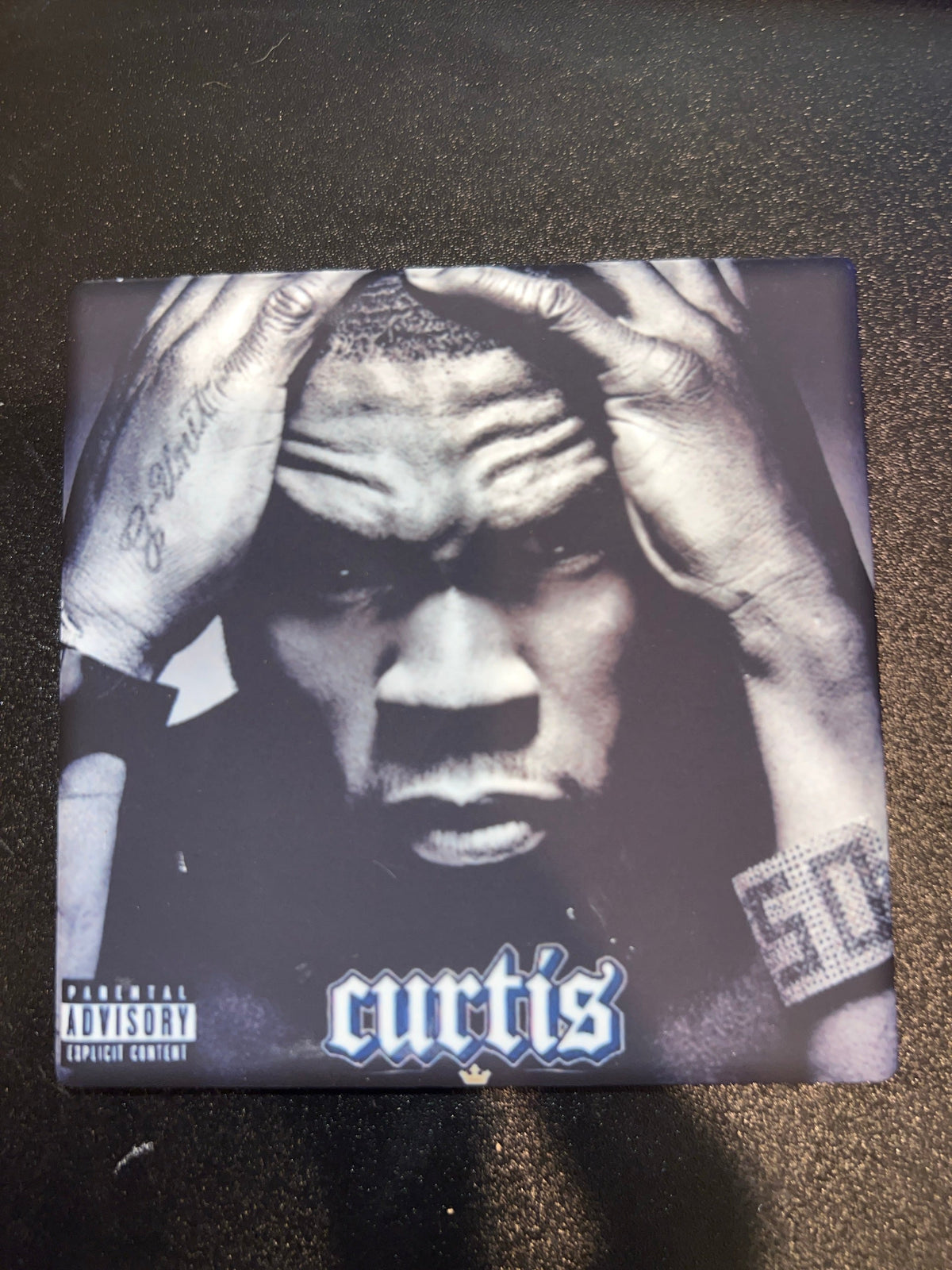 50 Cent Curtis album cover ceramic coaster