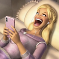 Barbie laughing on the phone magnet