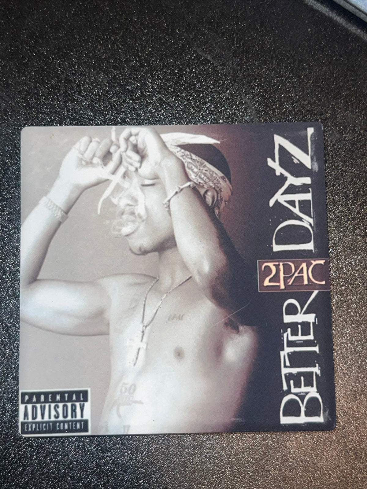 2Pac Better Dayz album cover ceramic coaster
