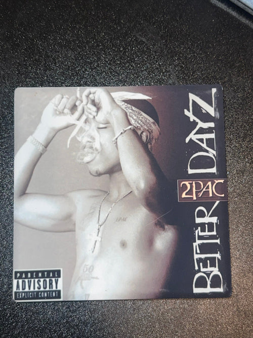 2Pac Better Dayz album cover ceramic coaster