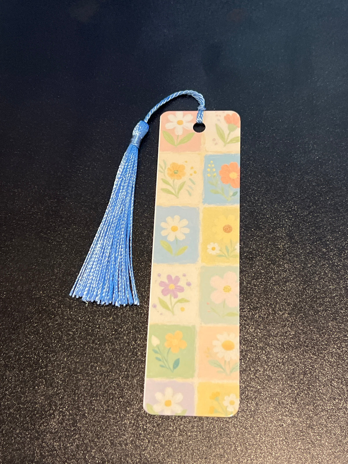 Pastel Floral Checkerboard Bookmark