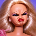 Angry Barbie face magnet