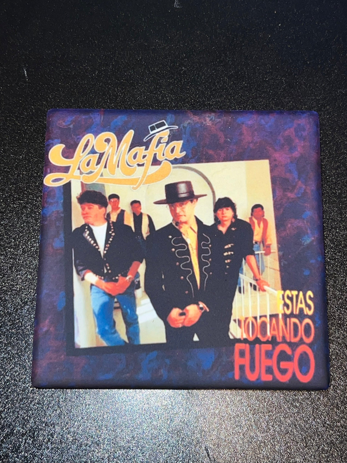 La Mafia Estas Tocando Fuego Vinyl Cover Coaster