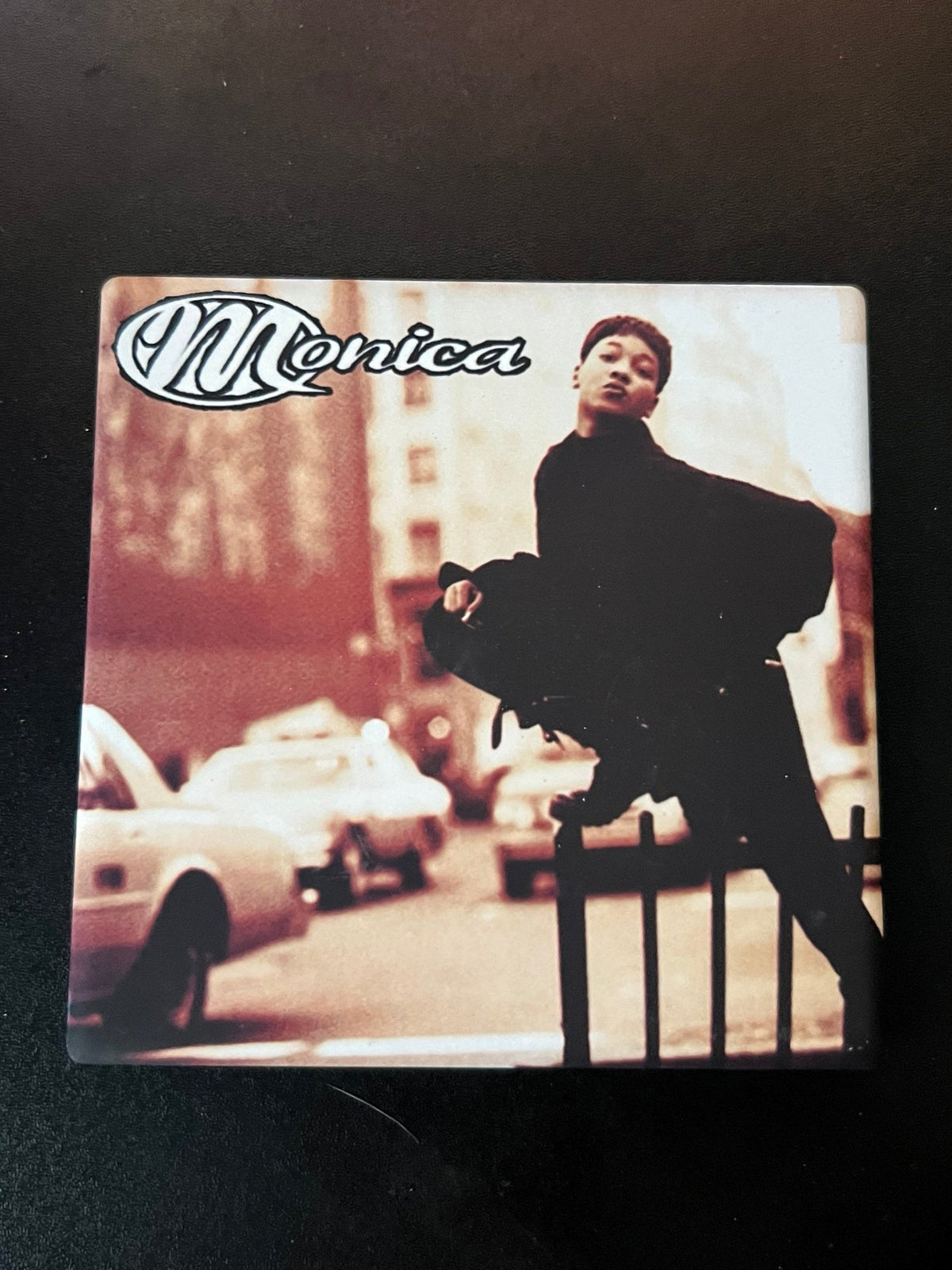 Monica Miss Thang album cover ceramic coaster