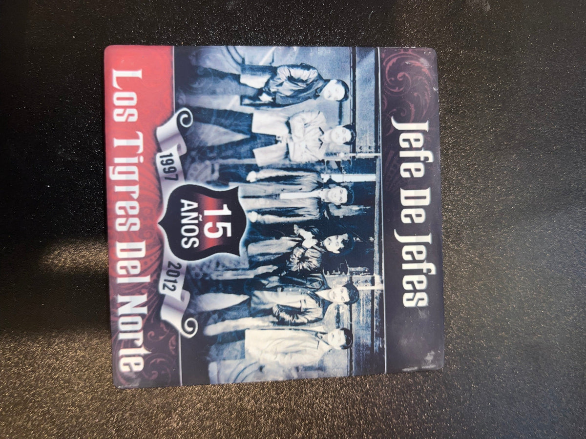 Los Tigres del Norte Jefe de Jefes Vinyl Cover Coaster