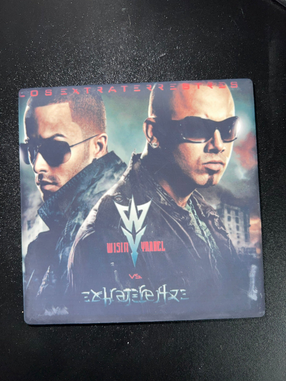 Wisin and Yandel Los Extraterrestres Vinyl Cover Coaster